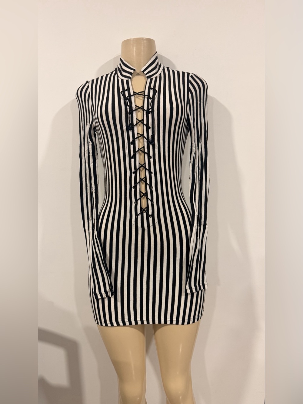 Guess Striped Mini Dress in Black & White Like New